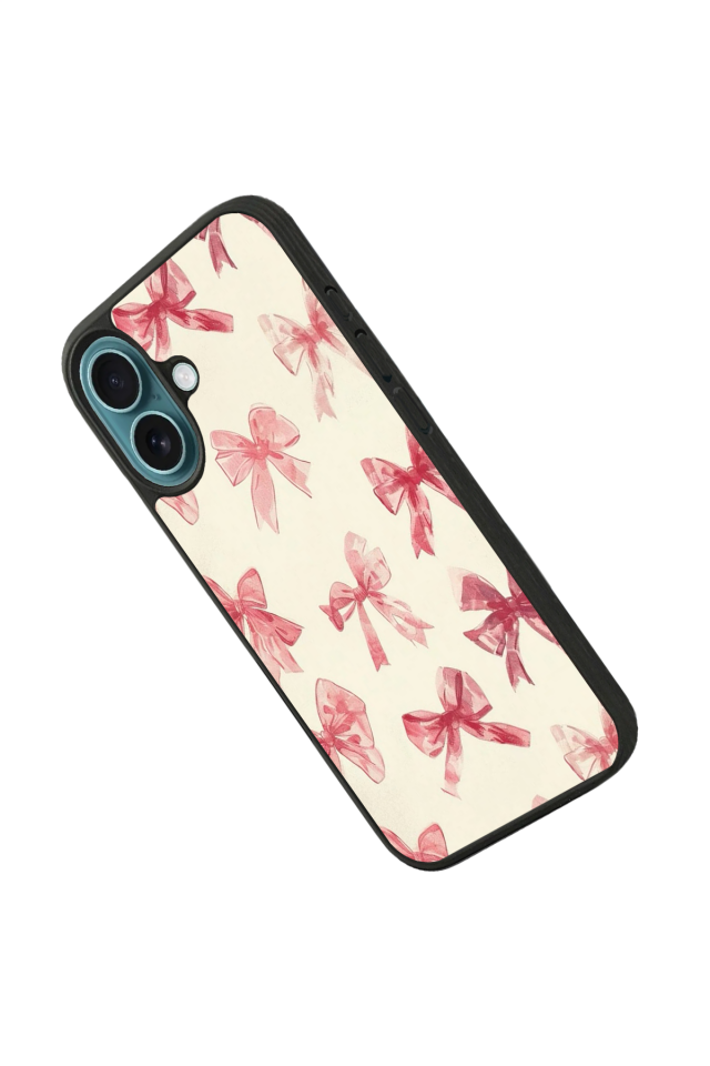 iPhone 16 Plus Uyumlu Kurdele Tasarımlı Glossy Premium Kılıf