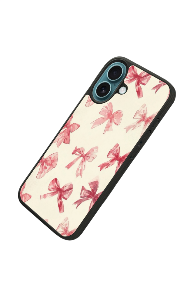 iPhone 16 Plus Uyumlu Kurdele Tasarımlı Glossy Premium Kılıf