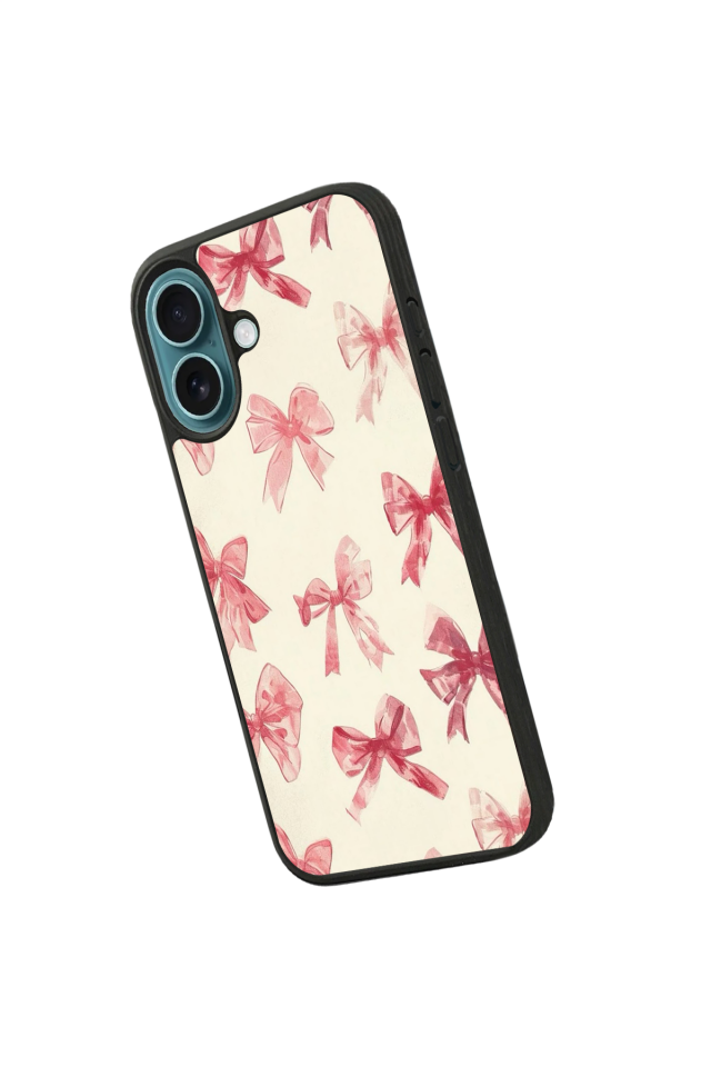 iPhone 16 Plus Uyumlu Kurdele Tasarımlı Glossy Premium Kılıf