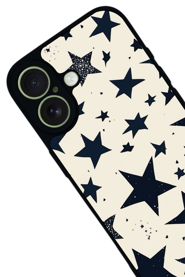iPhone 17 Uyumlu Retro Yildizlar Tasarımlı Glossy Premium Kılıf