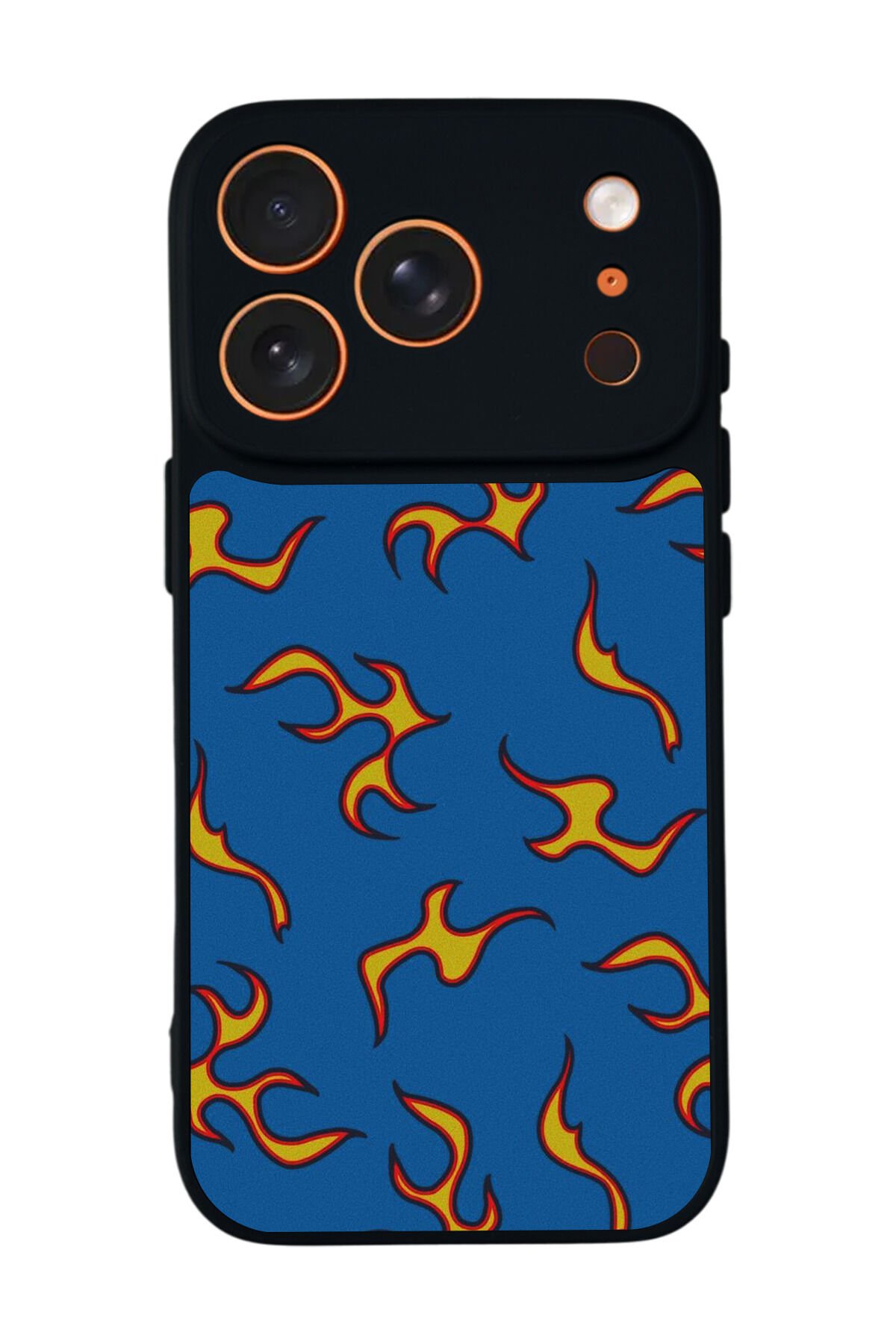 iPhone 17 Pro Uyumlu Retro Flame Patterns Tasarımlı Glossy Premium Kılıf