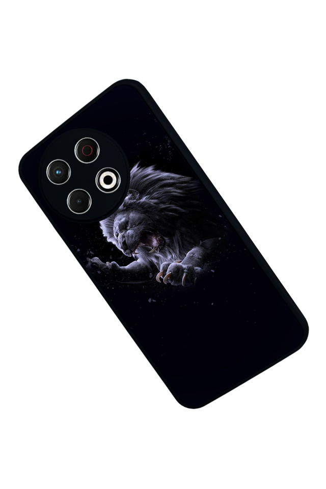 Tecno Spark 30 Pro Uyumlu Aslan Tasarımlı Glossy Premium Kılıf