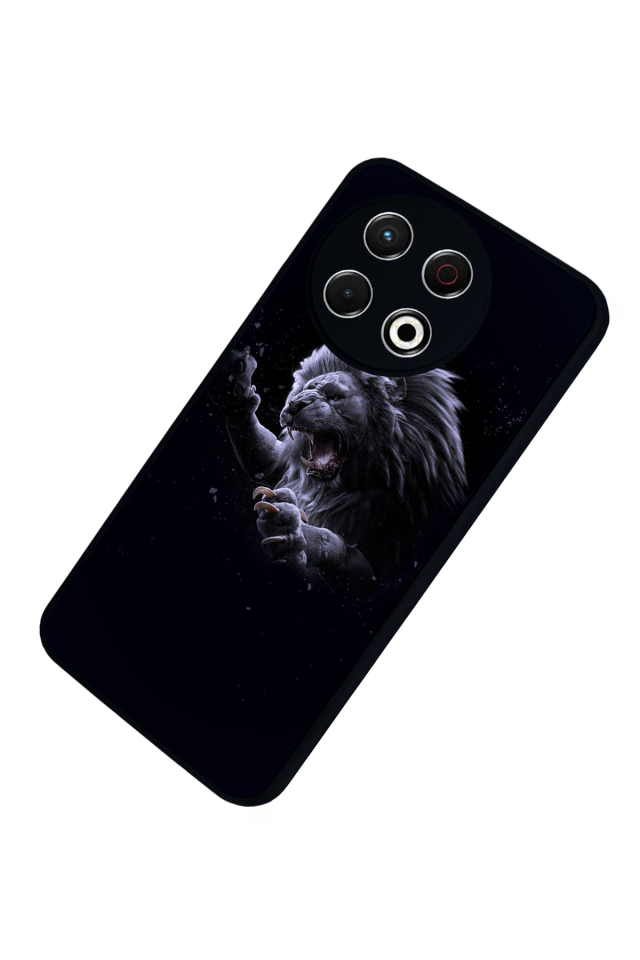 Tecno Spark 30 Pro Uyumlu Aslan Tasarımlı Glossy Premium Kılıf