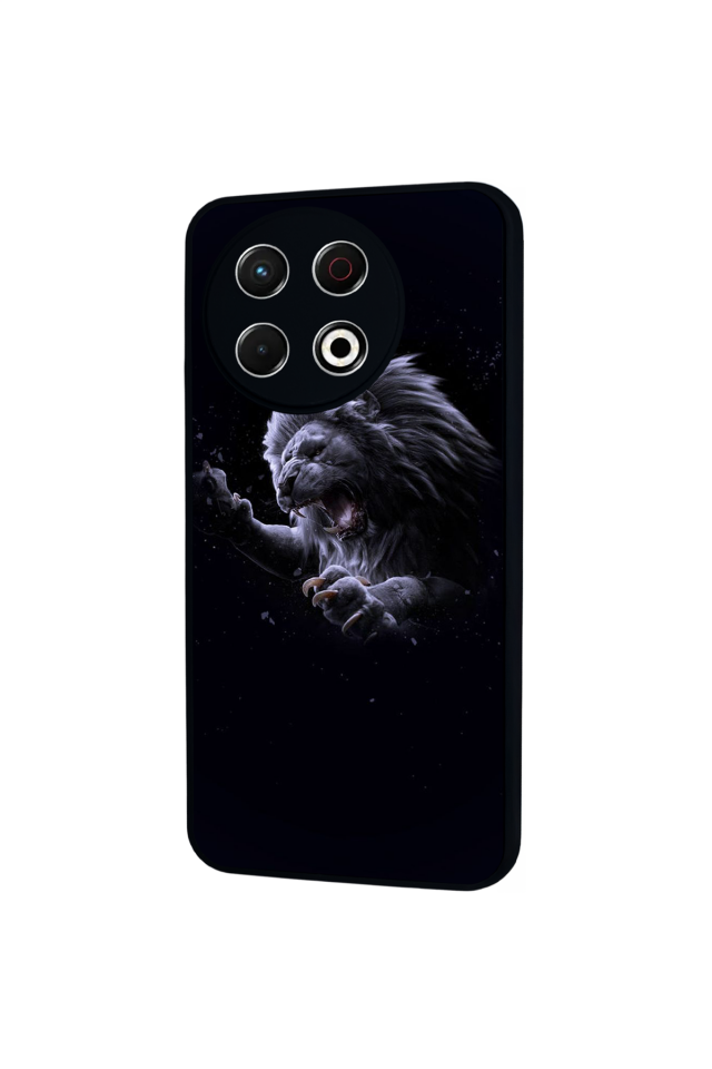 Tecno Spark 30 Pro Uyumlu Aslan Tasarımlı Glossy Premium Kılıf