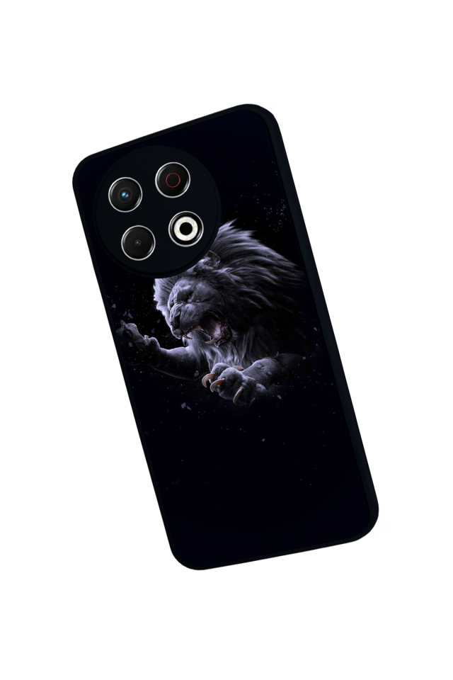 Tecno Spark 30 Pro Uyumlu Aslan Tasarımlı Glossy Premium Kılıf