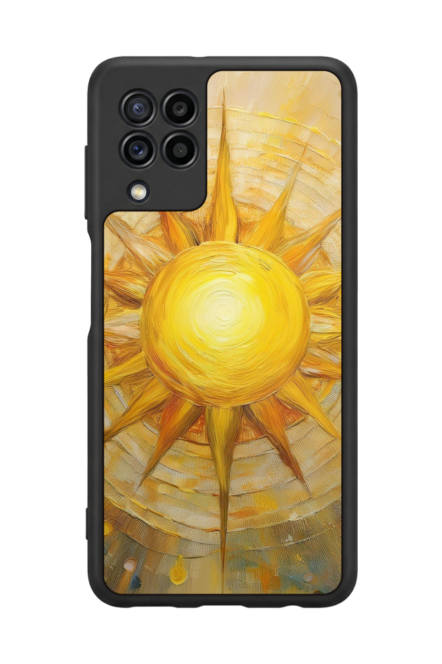 Samsung Galaxy M22 Uyumlu Güneş Tasarımlı Glossy Premium Kılıf