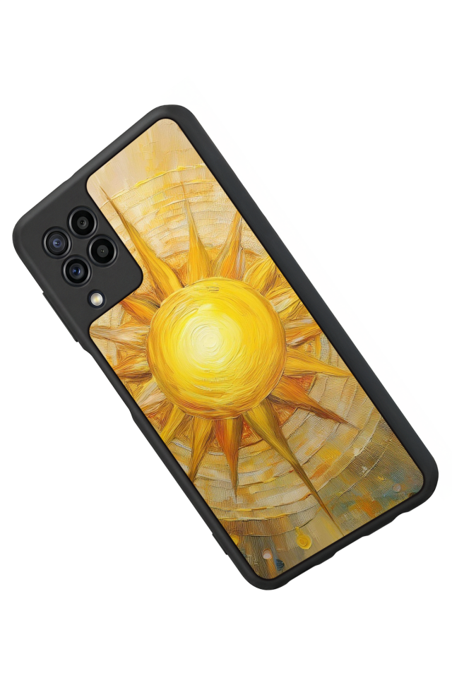 Samsung Galaxy M22 Uyumlu Güneş Tasarımlı Glossy Premium Kılıf