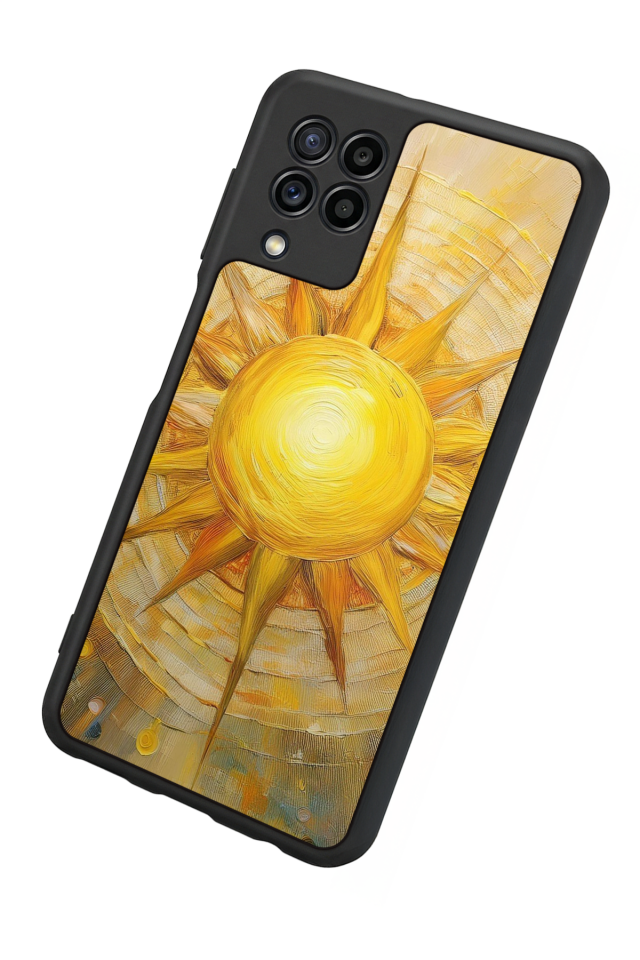 Samsung Galaxy M22 Uyumlu Güneş Tasarımlı Glossy Premium Kılıf
