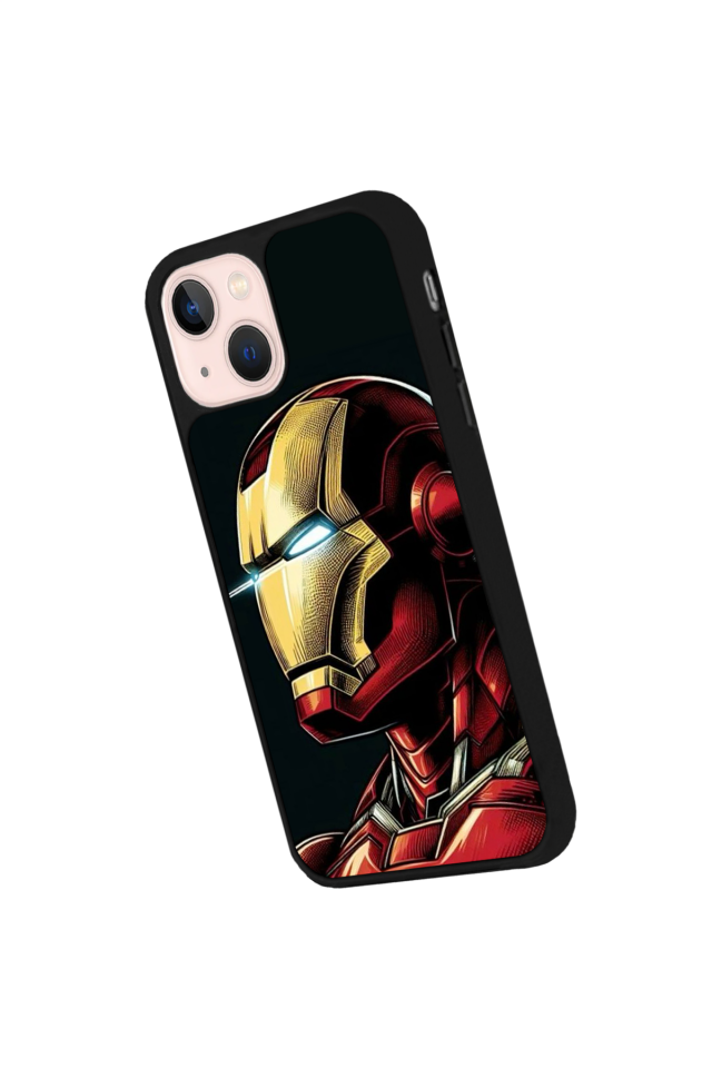 iPhone 14 Plus Uyumlu  Iron Man ( Demir Adam ) Tasarımlı Glossy Premium Kılıf