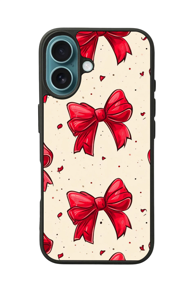 iPhone 16 Plus Uyumlu Kurdele Tasarımlı Glossy Premium Kılıf