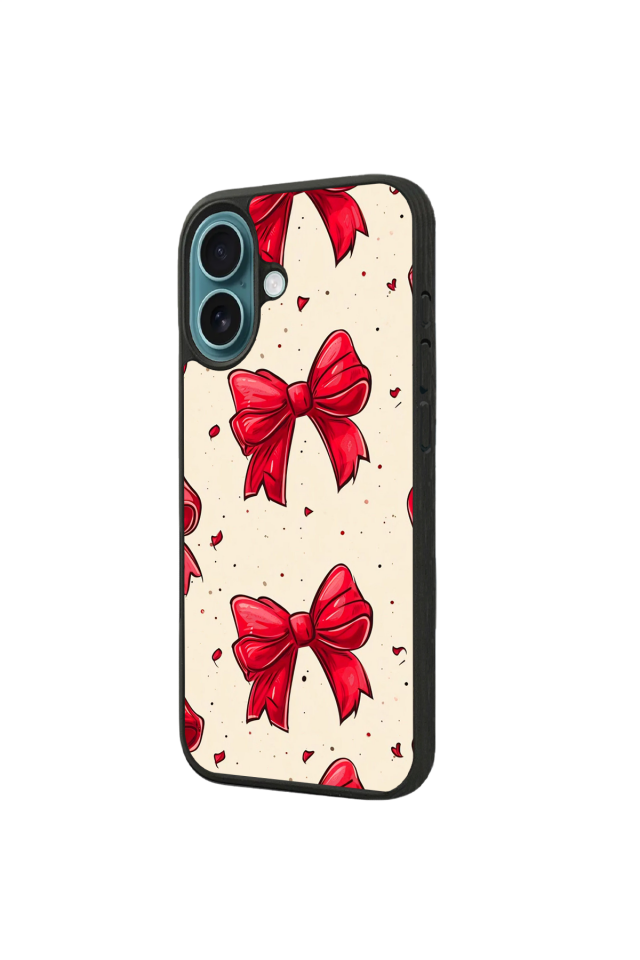 iPhone 16 Plus Uyumlu Kurdele Tasarımlı Glossy Premium Kılıf