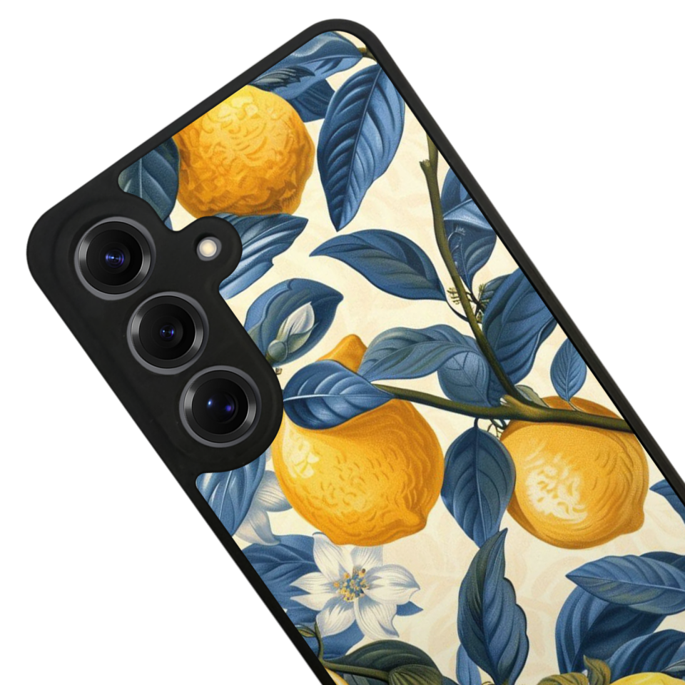 Samsung Galaxy S25 Uyumlu Limon Tasarımlı Glossy Premium Kılıf