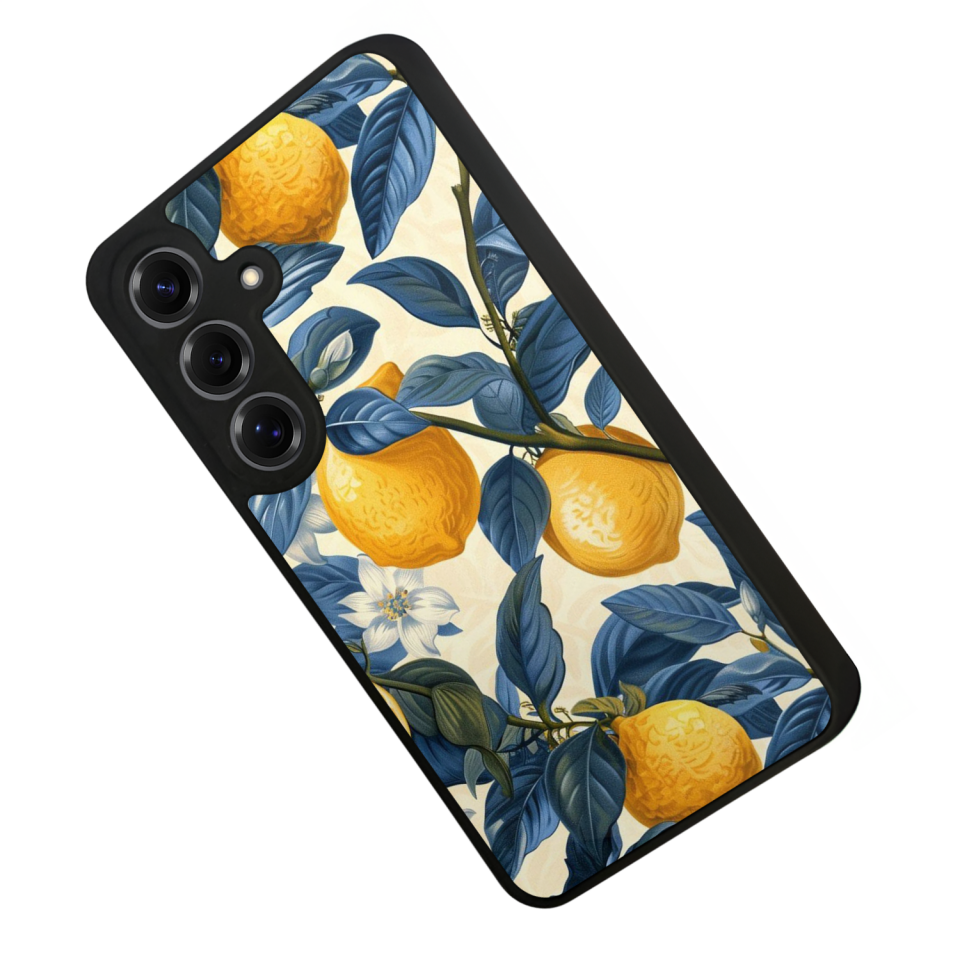 Samsung Galaxy S25 Uyumlu Limon Tasarımlı Glossy Premium Kılıf