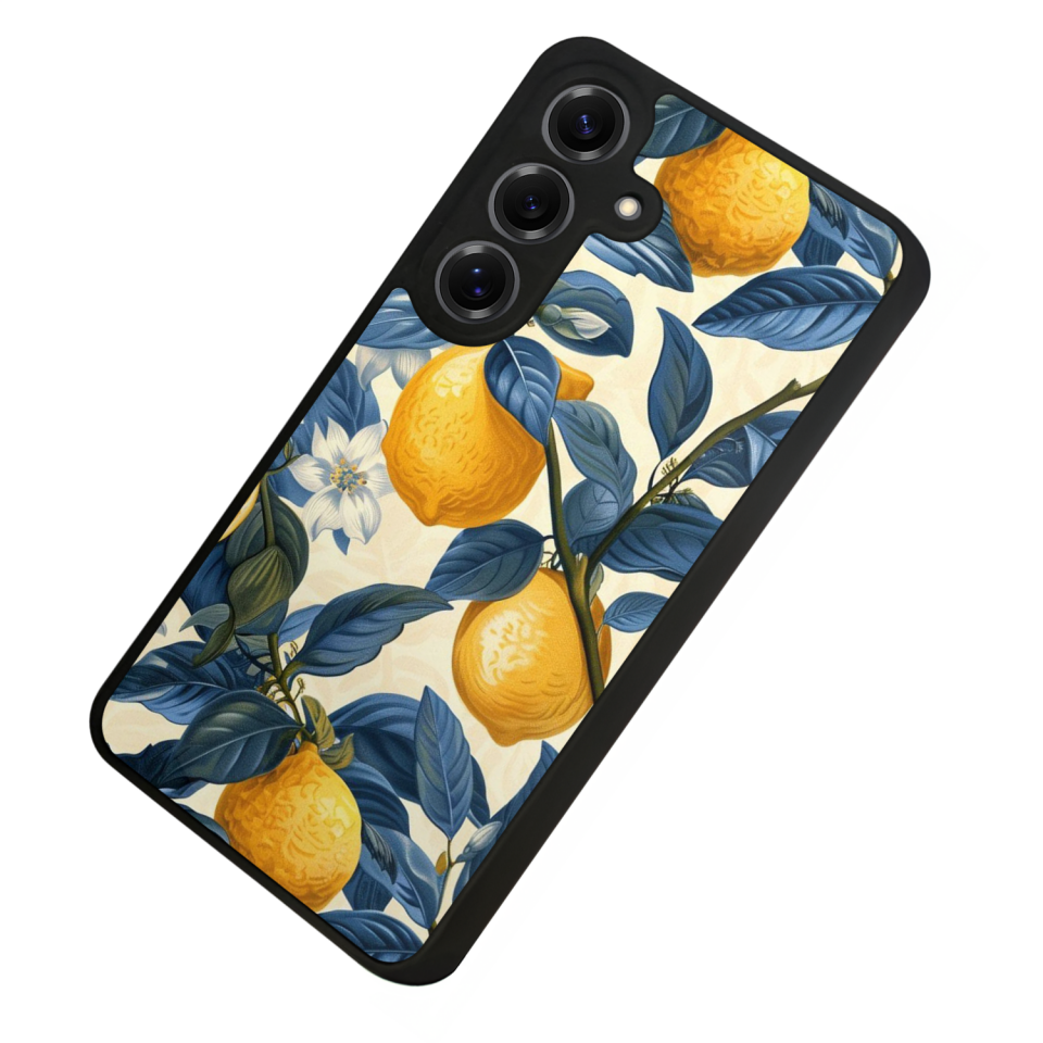 Samsung Galaxy S25 Uyumlu Limon Tasarımlı Glossy Premium Kılıf