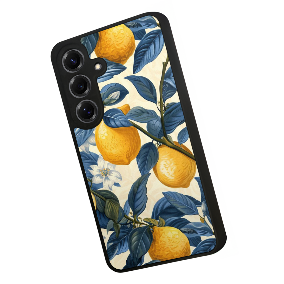 Samsung Galaxy S25 Uyumlu Limon Tasarımlı Glossy Premium Kılıf