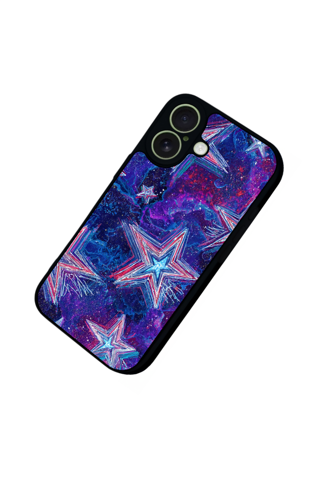 iPhone 17 Uyumlu Retro Yildizlar Tasarımlı Glossy Premium Kılıf