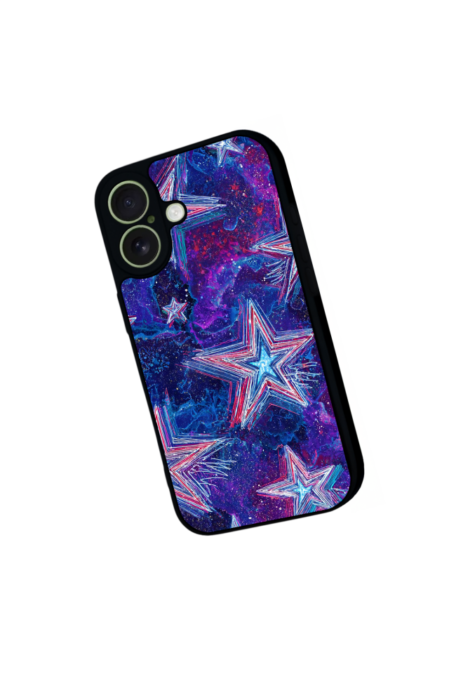 iPhone 17 Uyumlu Retro Yildizlar Tasarımlı Glossy Premium Kılıf