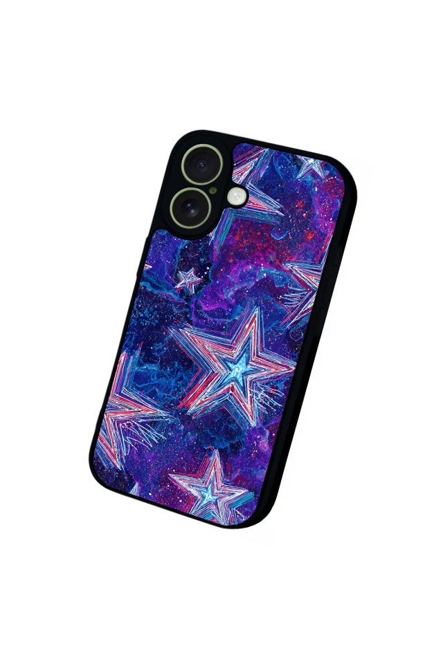 iPhone 17 Uyumlu Retro Yildizlar Tasarımlı Glossy Premium Kılıf