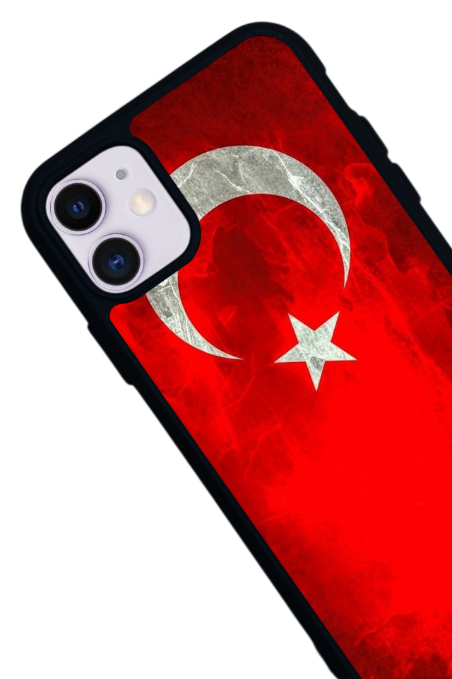 iPhone 11 Uyumlu Türk Bayragi Tasarımlı Glossy Premium Kılıf