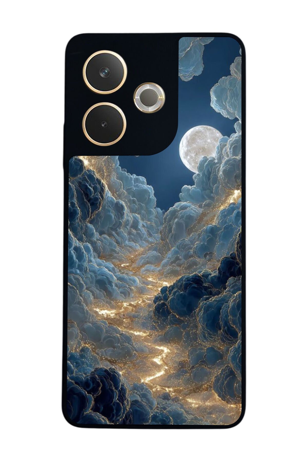 Oppo A5 Pro Uyumlu Ay Tasarımlı Glossy Premium Kılıf