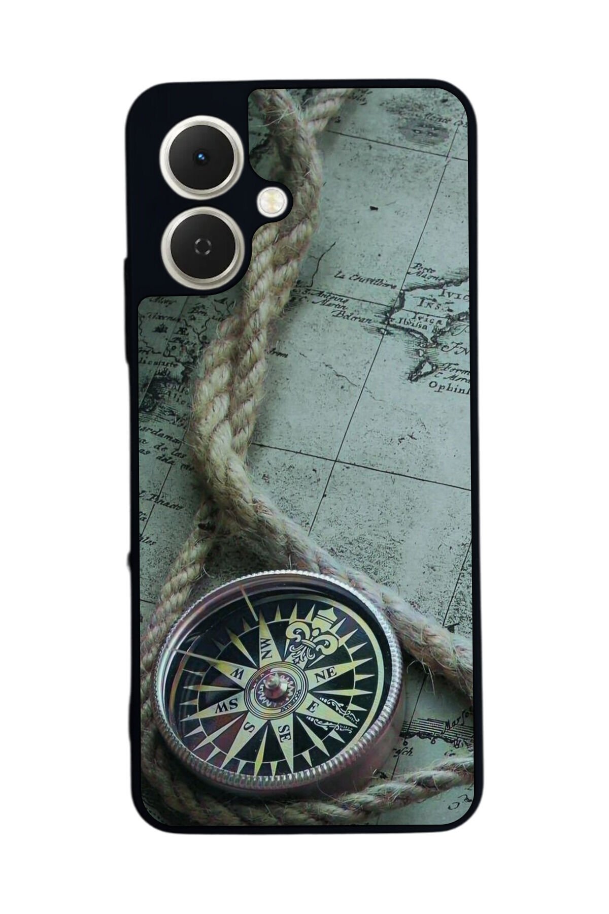 Tecno Spark GO 2 Uyumlu Pusula Tasarımlı Glossy Premium Kılıf