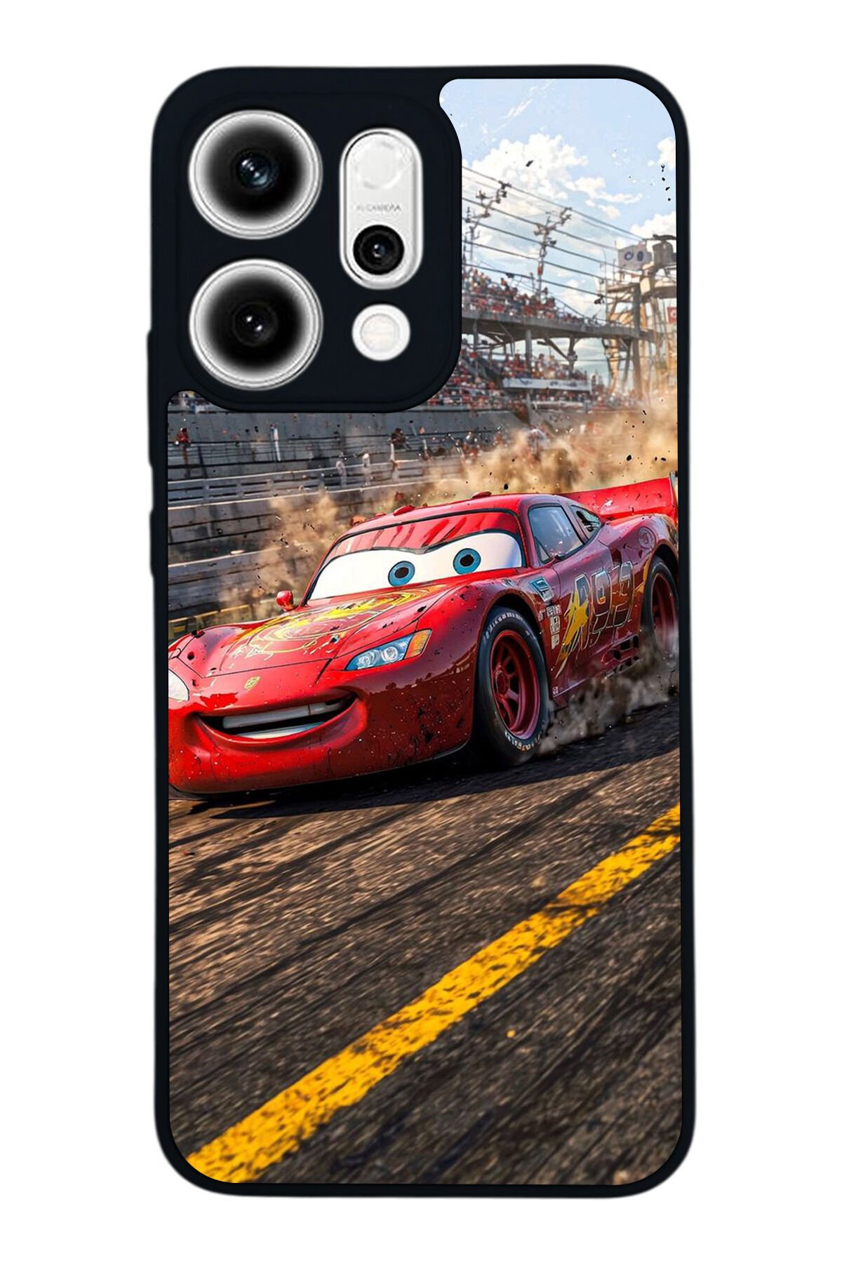 Oppo Reno 14 Uyumlu Şimsek McQueen Tasarımlı Glossy Premium Kılıf