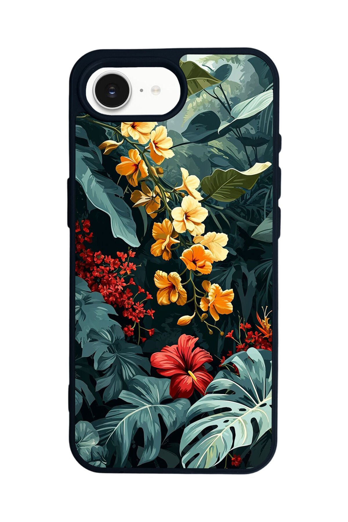 iPhone 16E Uyumlu Botanik Tasarımlı Glossy Premium Kılıf