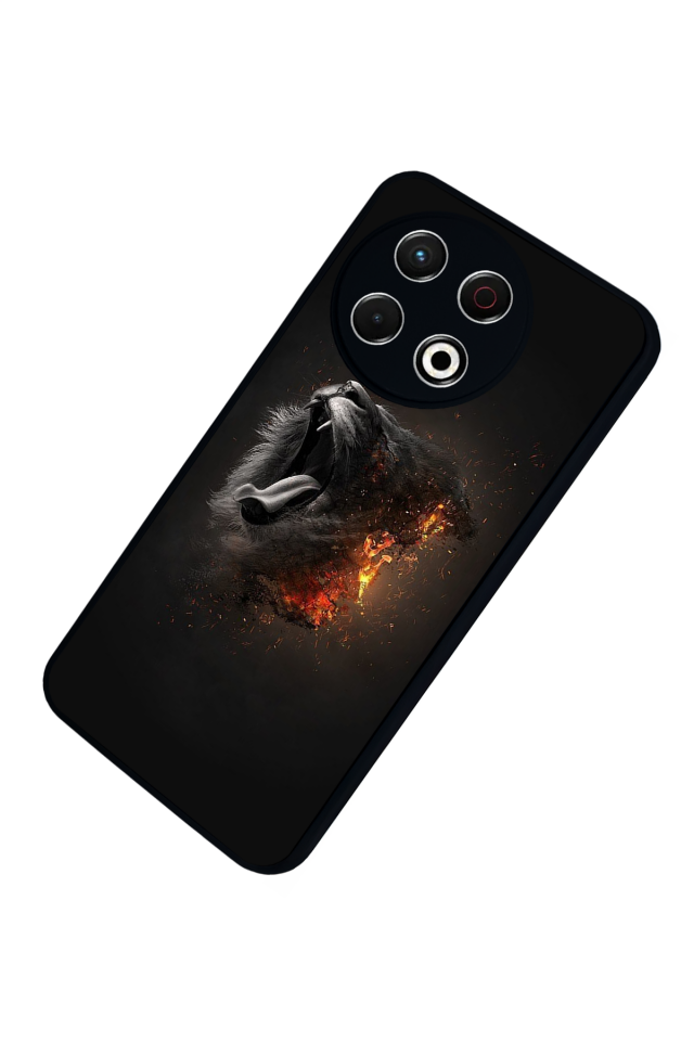 Tecno Spark 30 Pro Uyumlu Aslan Tasarımlı Glossy Premium Kılıf