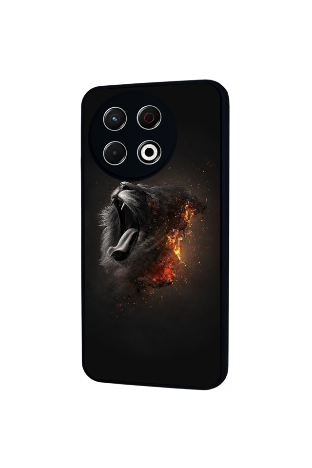 Tecno Spark 30 Pro Uyumlu Aslan Tasarımlı Glossy Premium Kılıf