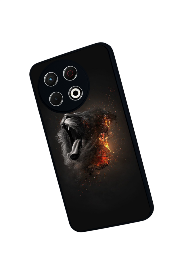 Tecno Spark 30 Pro Uyumlu Aslan Tasarımlı Glossy Premium Kılıf