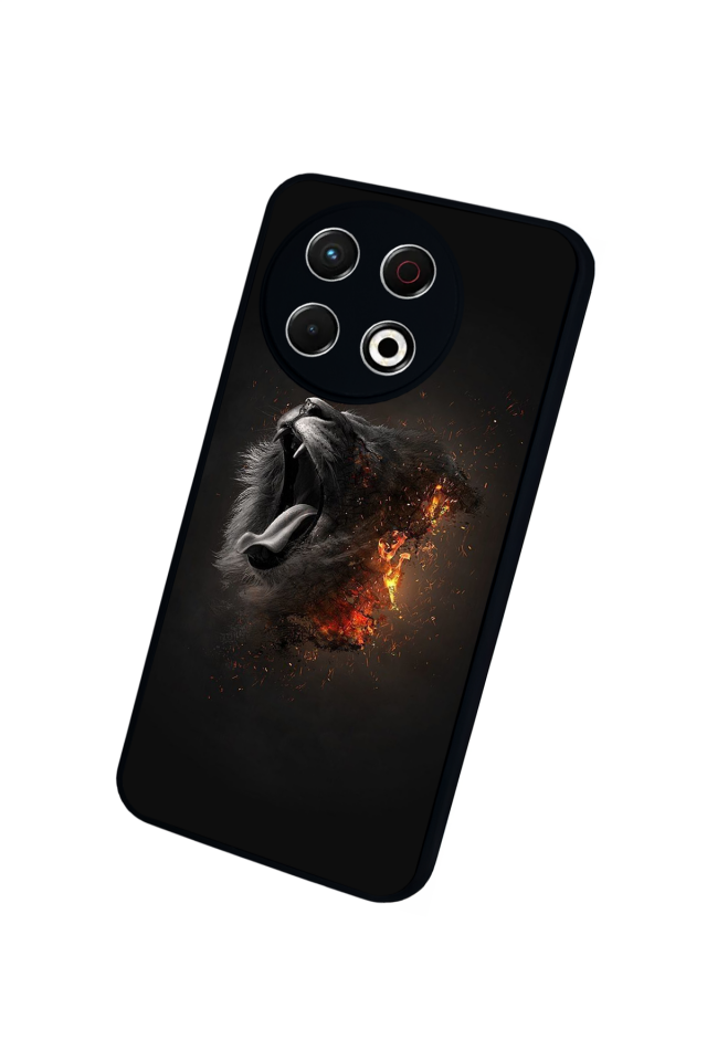 Tecno Spark 30 Pro Uyumlu Aslan Tasarımlı Glossy Premium Kılıf