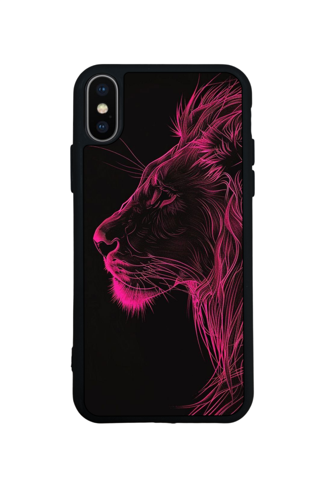 iPhone X/ XS Uyumlu Aslan Tasarımlı Glossy Premium Kılıf