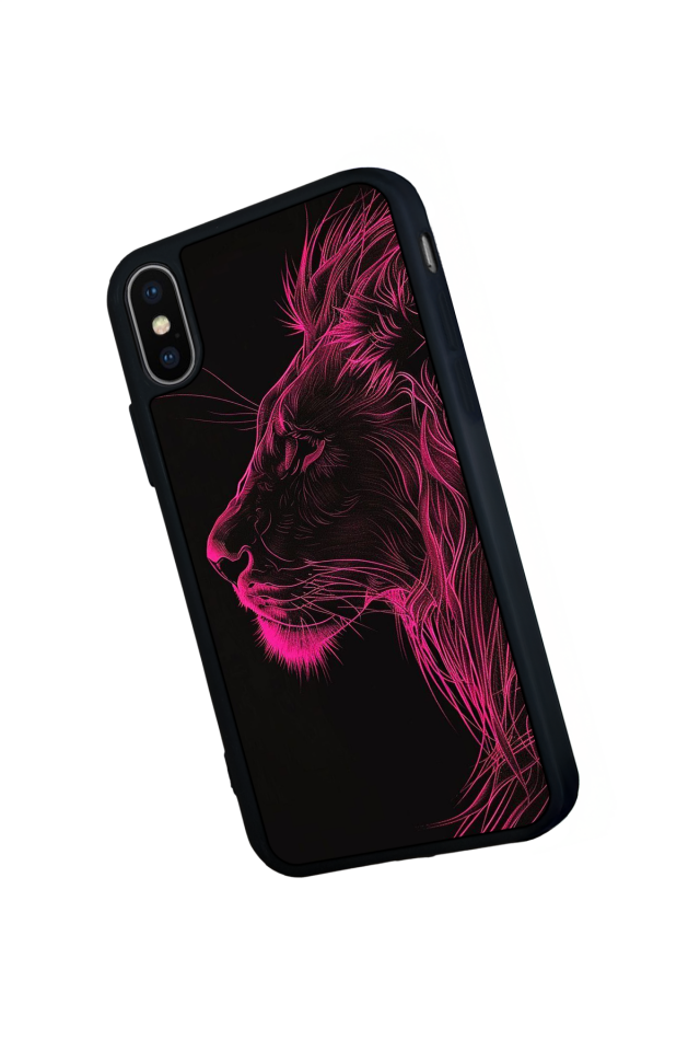 iPhone X/ XS Uyumlu Aslan Tasarımlı Glossy Premium Kılıf