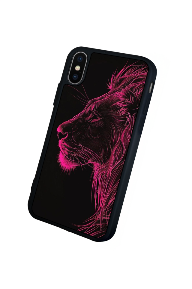 iPhone X/ XS Uyumlu Aslan Tasarımlı Glossy Premium Kılıf