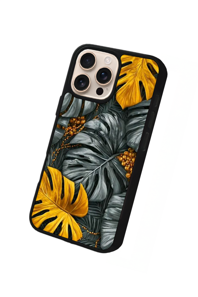 iPhone 15 Pro Max Uyumlu Botanik Tasarımlı Glossy Premium Kılıf