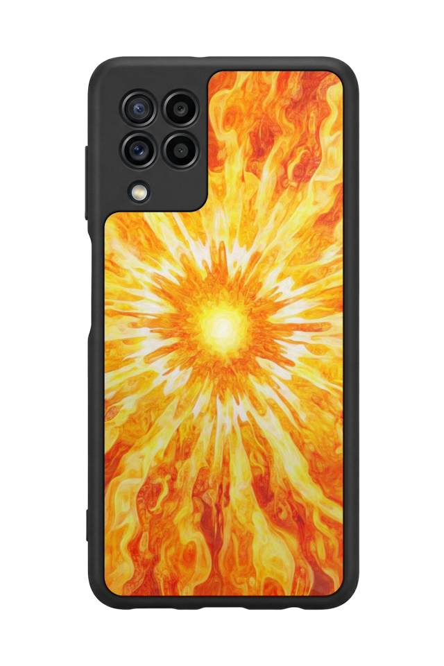 Samsung Galaxy M22 Uyumlu Güneş Tasarımlı Glossy Premium Kılıf