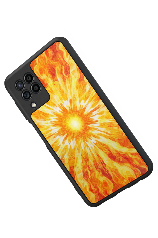 Samsung Galaxy M22 Uyumlu Güneş Tasarımlı Glossy Premium Kılıf