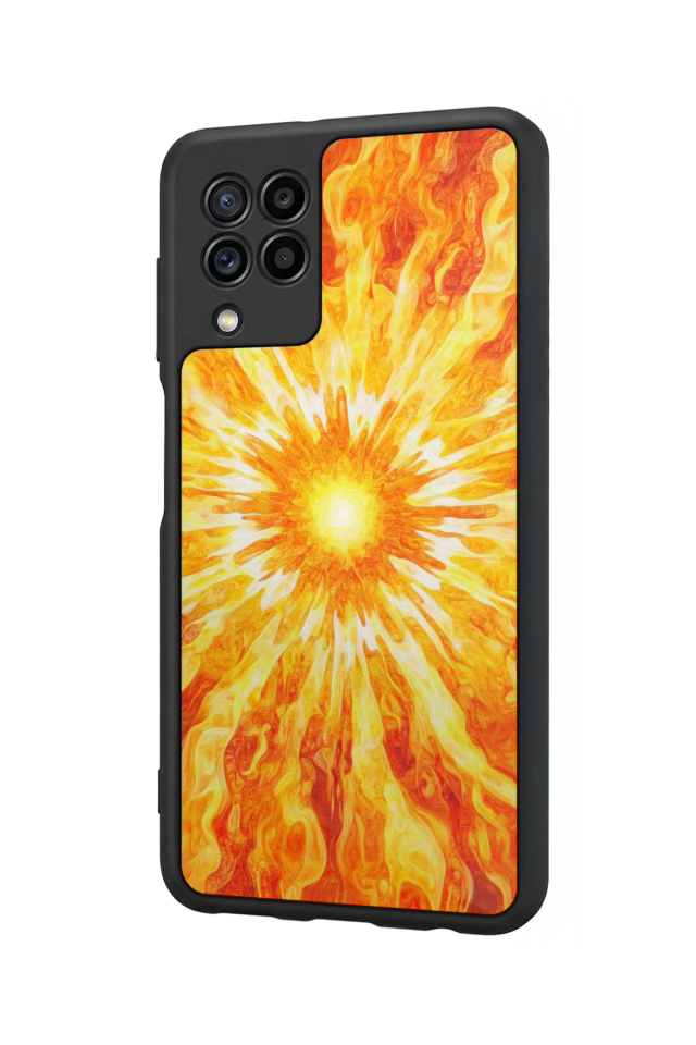 Samsung Galaxy M22 Uyumlu Güneş Tasarımlı Glossy Premium Kılıf