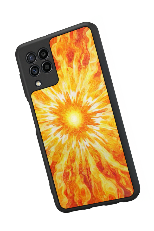 Samsung Galaxy M22 Uyumlu Güneş Tasarımlı Glossy Premium Kılıf