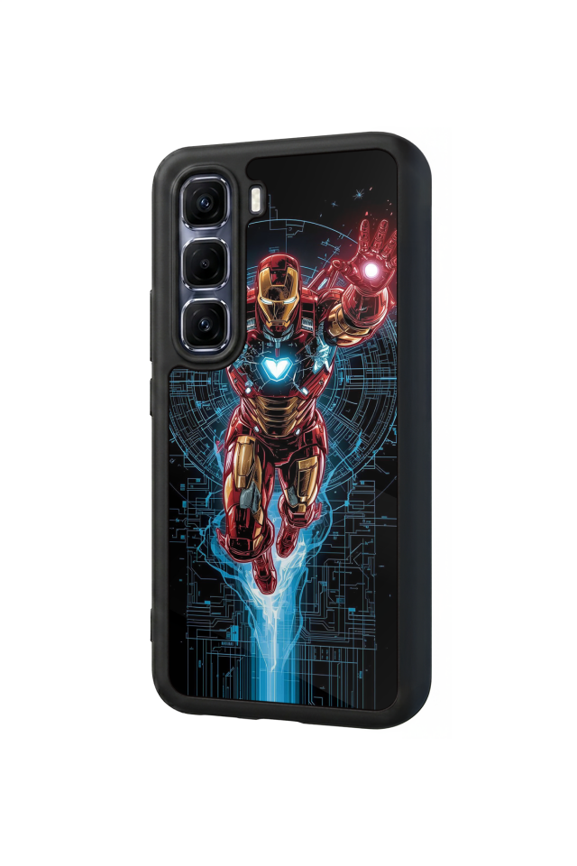 Infinix Hot 60 Pro Plus Uyumlu Iron Man ( Demir Adam ) Tasarımlı Glossy Premium Kılıf