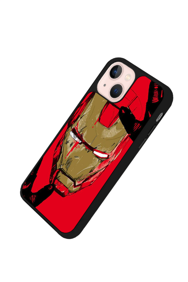 iPhone 14 Plus Uyumlu  Iron Man ( Demir Adam ) Tasarımlı Glossy Premium Kılıf