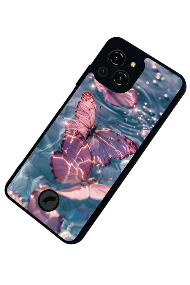 Reeder S23 Pro Max Uyumlu Kelebek Tasarımlı Glossy Premium Kılıf