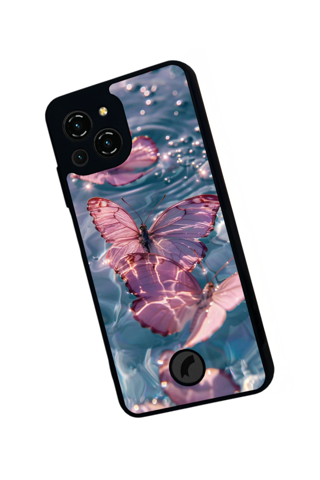 Reeder S23 Pro Max Uyumlu Kelebek Tasarımlı Glossy Premium Kılıf