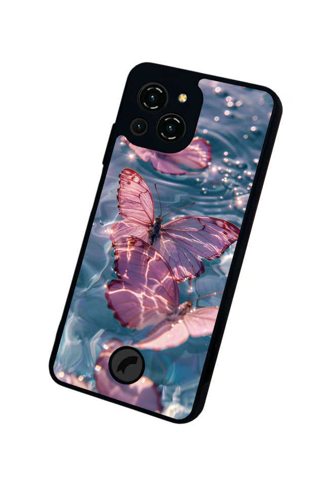 Reeder S23 Pro Max Uyumlu Kelebek Tasarımlı Glossy Premium Kılıf