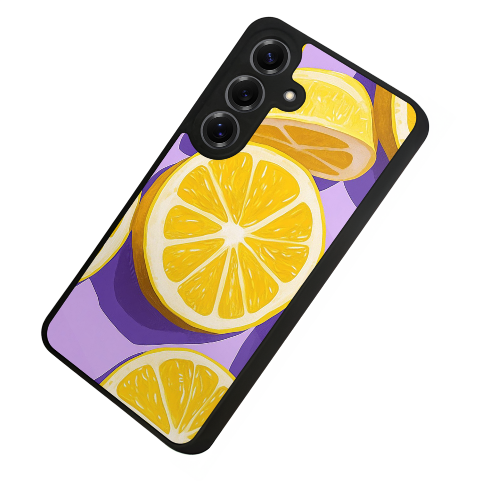 Samsung Galaxy S25 Uyumlu Limon Tasarımlı Glossy Premium Kılıf