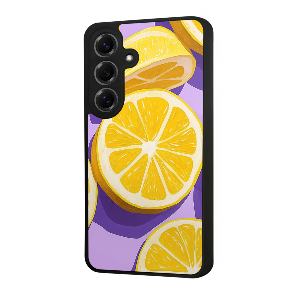 Samsung Galaxy S25 Uyumlu Limon Tasarımlı Glossy Premium Kılıf
