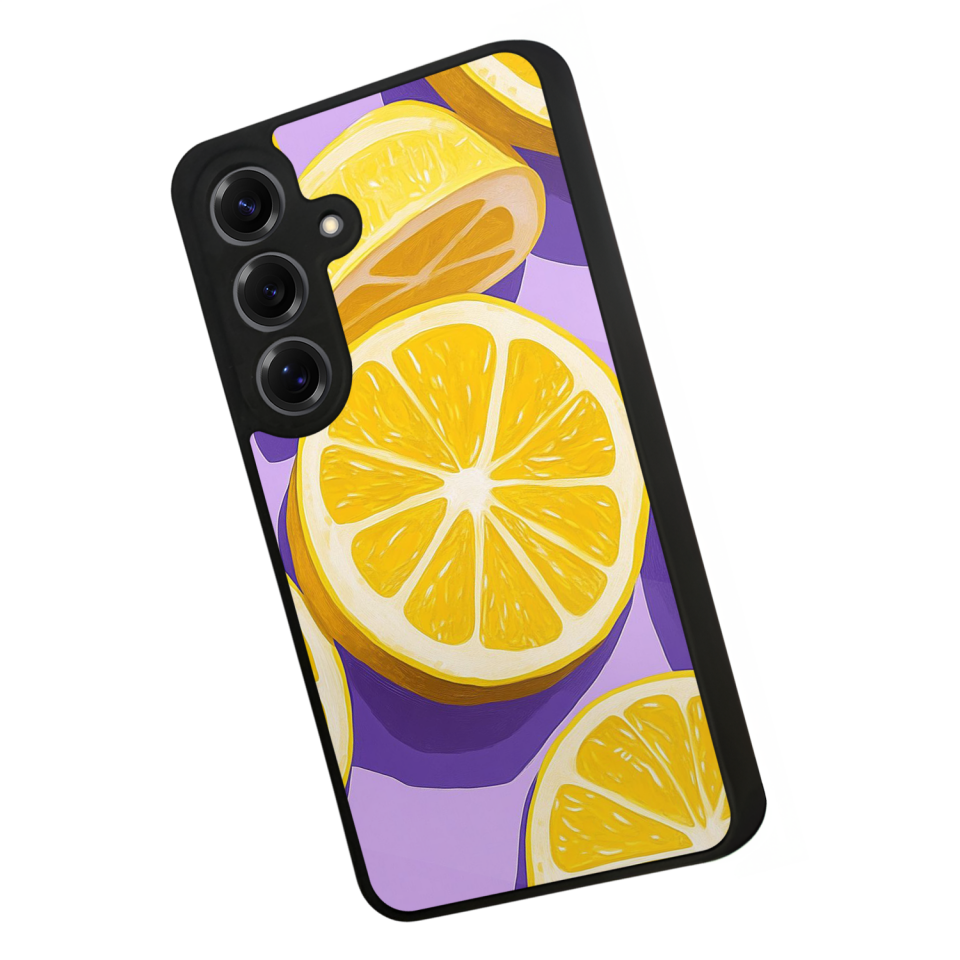 Samsung Galaxy S25 Uyumlu Limon Tasarımlı Glossy Premium Kılıf