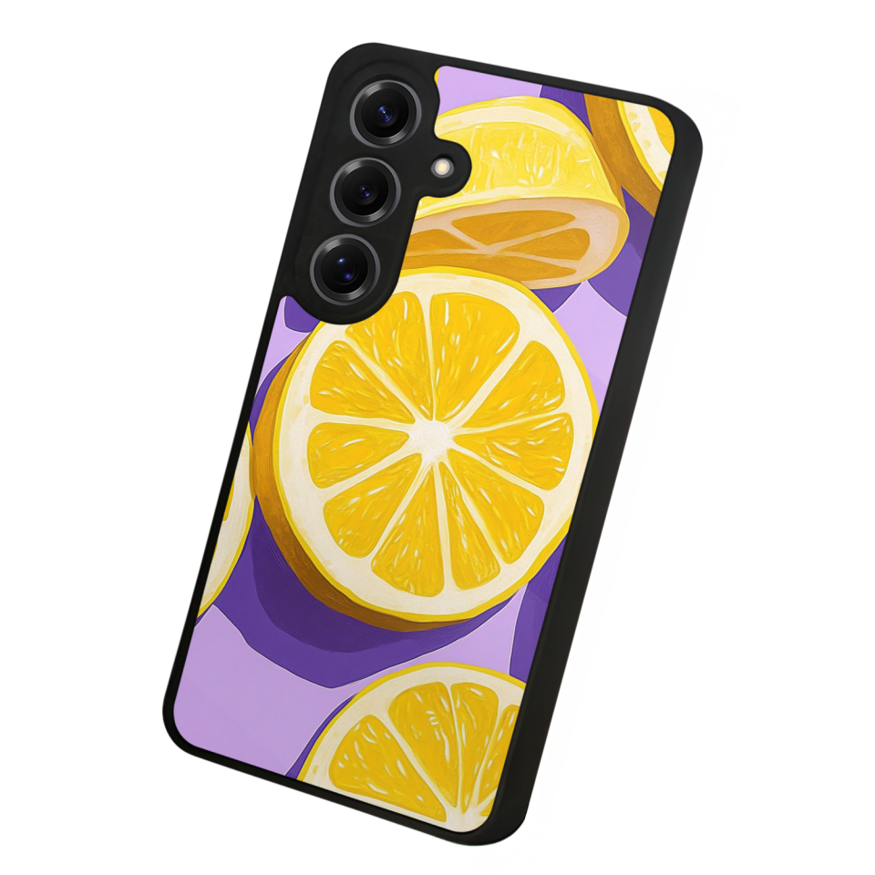 Samsung Galaxy S25 Uyumlu Limon Tasarımlı Glossy Premium Kılıf