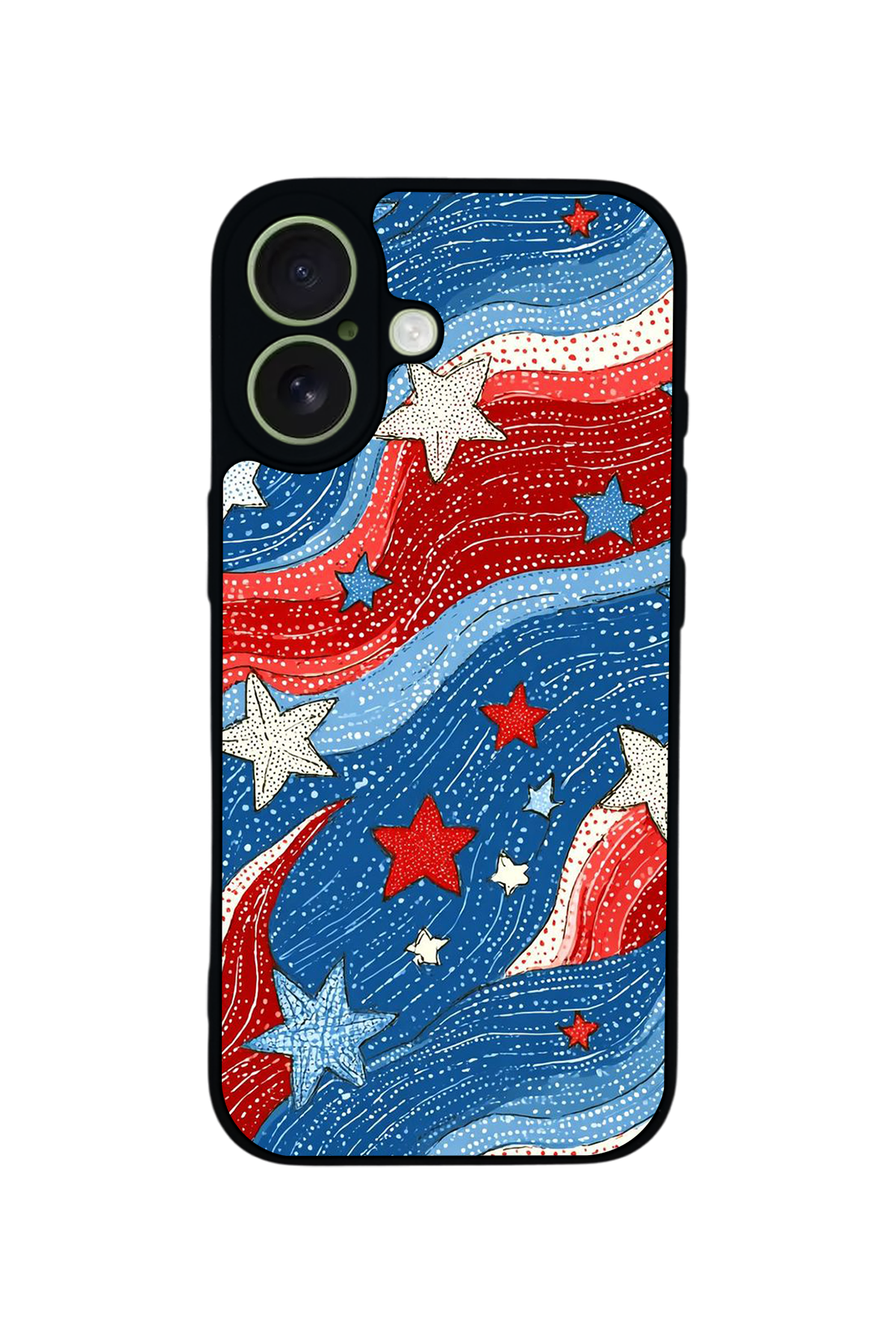 iPhone 17 Uyumlu Retro Yildizlar Tasarımlı Glossy Premium Kılıf