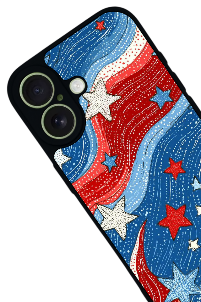 iPhone 17 Uyumlu Retro Yildizlar Tasarımlı Glossy Premium Kılıf